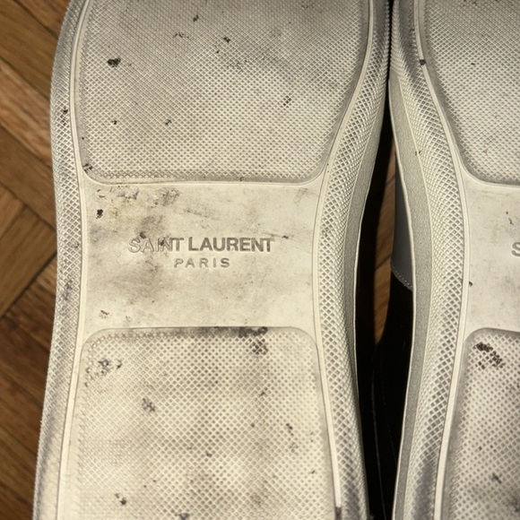 Saint Laurent Black and Gray High-Top Sneakers - Picture 11 of 14